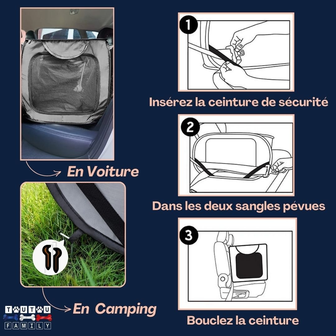 Niche pour chien pliable - NomadeToutou™