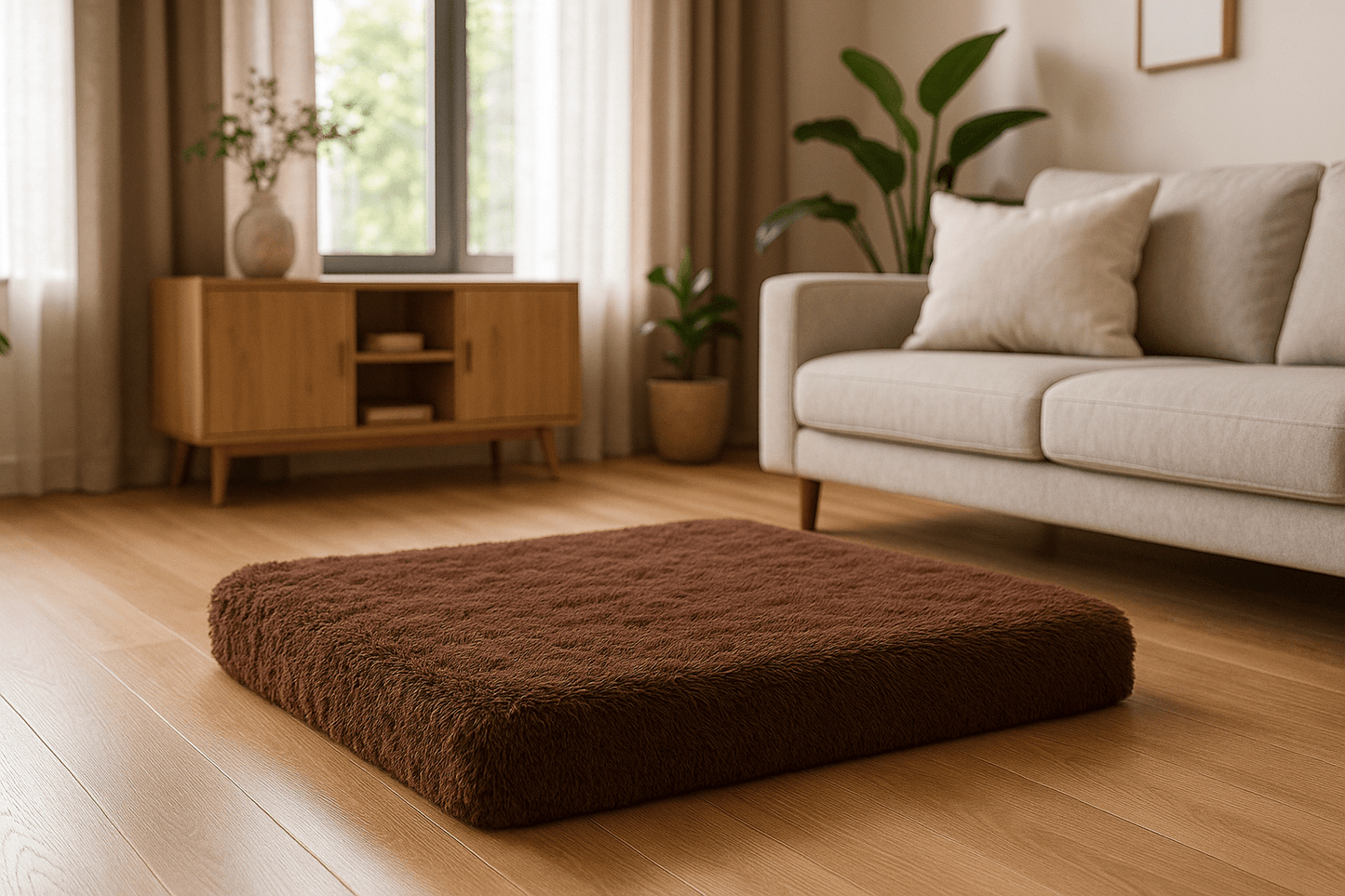 Coussin-chien-orthopédique-marron-déhoussable lavable en machine-imperméable avec matelas à mémoire de forme pour chien de petite à moyenne taille