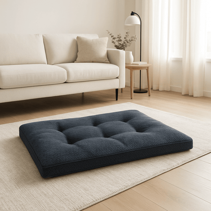 Coussin-pour-chien-xxl-durable-lavable et antidérapant-un coussin rectangulaire au rembourrage 100 coton haute densité de couleur gris anthracite