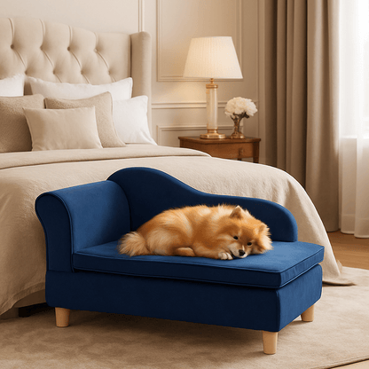 Fauteuil-pour-petit-chien-design-déhoussable et lavable sur pied-lit surélevé en velours et bois massif robuste-chihuahua-Teckel miniature-Schnauzer-caniche nain-bichon frisé-
 Cairn terrier-Jack Russel- Pinscher nain-Coton de Tuléar-Shih tzu-Loulou de poméranie-Lhassa Apso-Yorkshire-Affenpinscher-Épagneul Papillon-Épagneul nain-terrier australien-Petit brabançon