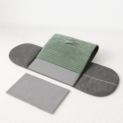 Niche-d-interieur-pour-chien-4-saisons-2 en 1, niche chaude avec isolation thermique ou panier ouvert avec toit amovible-pliable-transportable avec poignée-en velours, coton et tissu oxford résistant et imperméable pour chien de petite à moyenne taille- avec son coussin ultra doux lavable en machine,fond antidérapant et imperméable-photo de la niche pliable evc son coussin intérieur amovible lavable en machine
