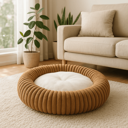 coussin-pour-chien-xl-marron-lavable en machine antidérapant-chaud douillet et ergonomique, rembourrage 100% coton haute densité avec rebord surélevé en velours ultra doux et résistant, haute résilience et taux de rebond