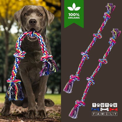 Jouet-pour-chien-indestructible-corde-a-nœud-rouge-lot-de-2-100%-coton-pour-les-grands-chiens
