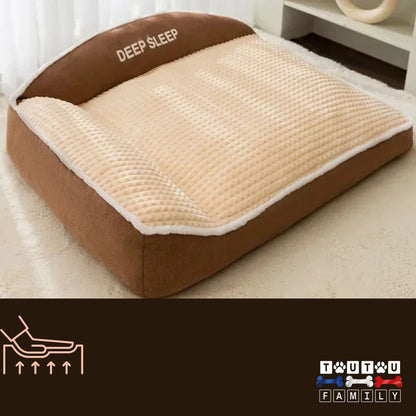 Lit-orthopédique-chien-marron-déhoussable-en-velours-côtelé-lavable-en-machine-imperméable-antidérapant-ergonomique-épais-avec-traversin